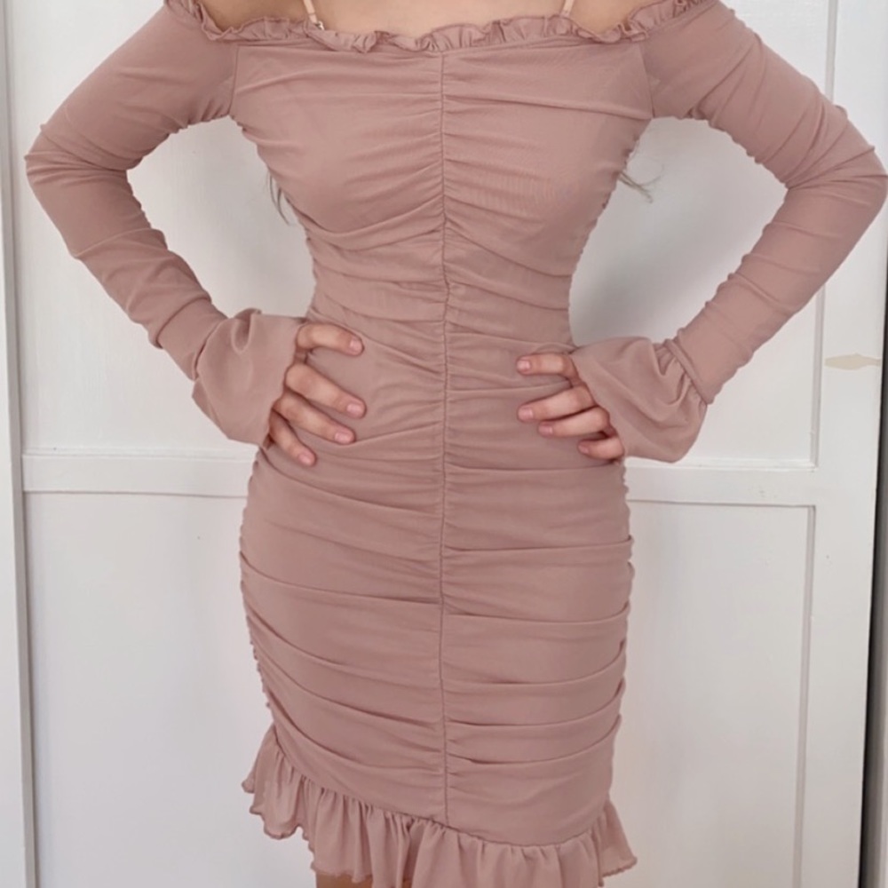 Off the shoulder ruffle dress (Macy’s)